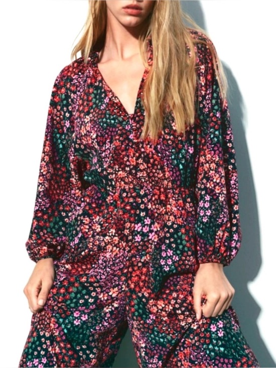 Zara Pants - Ditsy Floral Print Romper Jumpsuit Set Size S